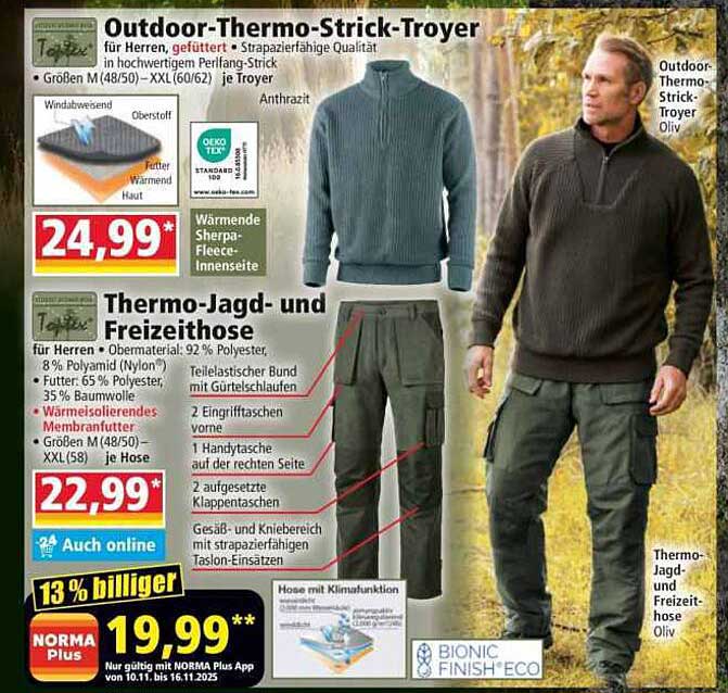 Outdoor-Thermo-Strick-Troyer und Thermo-Jagd- und Freizeit-Hose
