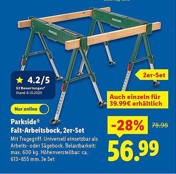 Parkside® Falt-Arbeitsbock, 2er-Set
