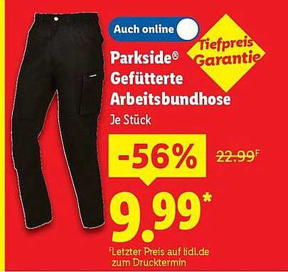 Parkside® Gefütterte Arbeitsbundhose