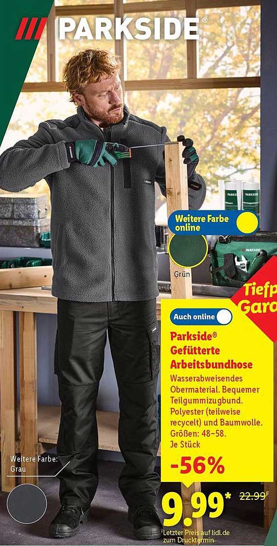 Parkside® Gefütterte Arbeitsbundhose
