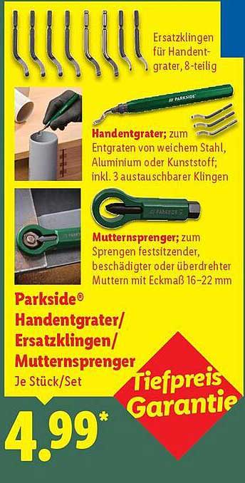Parkside® Handentgrater/Ersatzklingen/Mutternspenger, 8-teilig