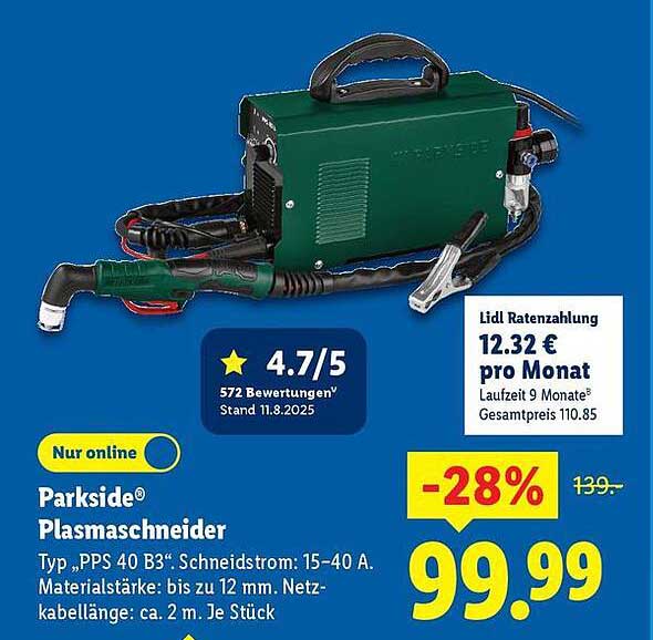 Parkside® Plasmaschneider PPS 40 B3 - nur online