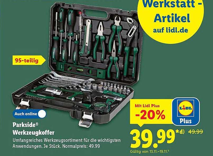 Parkside Werkzeugkoffer 95-teilig