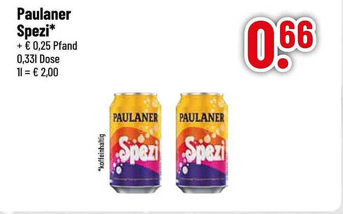 Paulaner Spezi 0,33l Dose - 2 für 0,66 €
