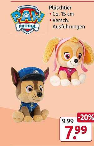PAW Patrol Plüschtiere - Verschiedene Ausführungen
