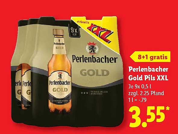 Perlenbacher Gold Pils XXL 9 x 0,5 l
