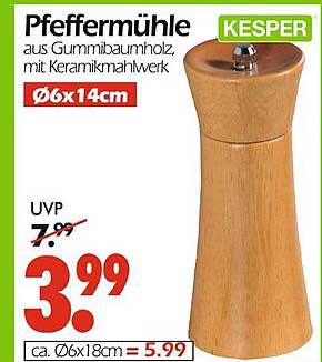 Pfeffermühle aus Gummibaumholz mit Keramikmahlwerk