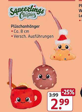 Plüschanhänger - Squeezlings Christmas
