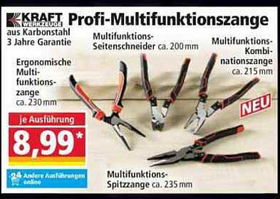 Profi-Multifunktionszange aus Karbonstahl - 3 Jahre Garantie