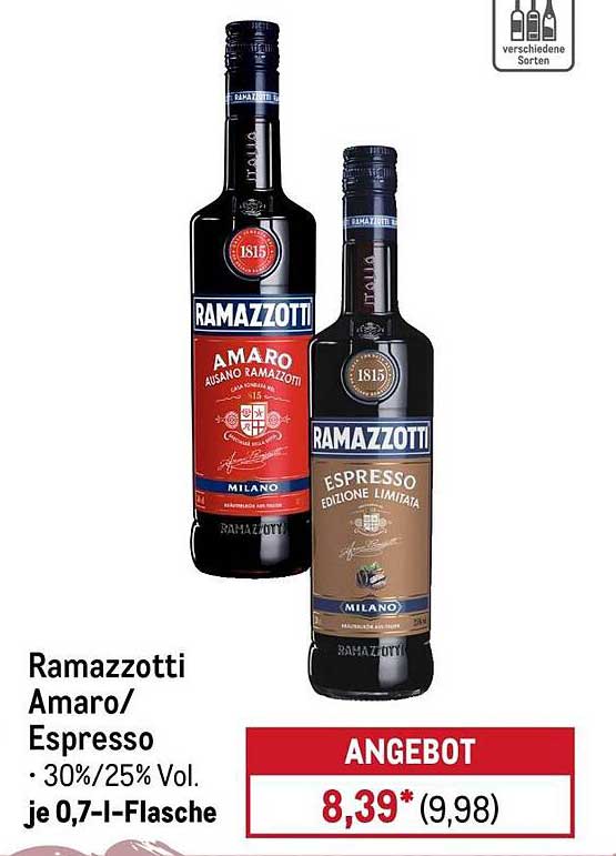 Ramazzotti Amaro/ Espresso 0,7l - Angebot vom 2025-11-03 bis 2025-11-08