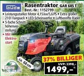 Rasentraktor GAR 685 T von Güde