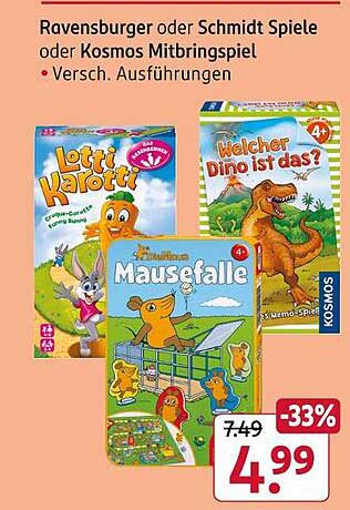 Ravensburger oder Schmidt Spiele oder Kosmos Mitbringspiel - Versch. Ausführungen