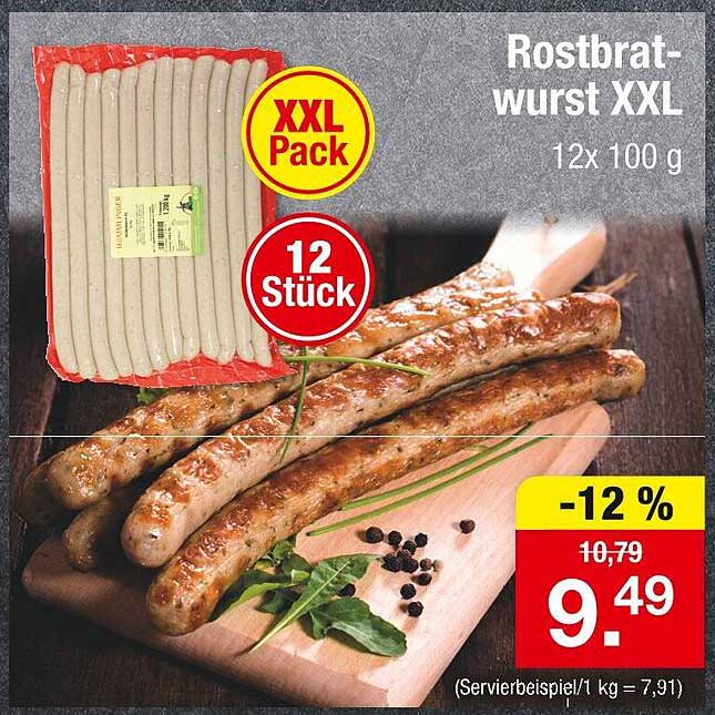 Rostbratwurst XXL 12x100 g