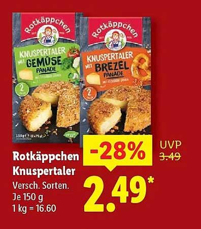 Rotkäppchen Knuspertaler - Verschiedene Sorten