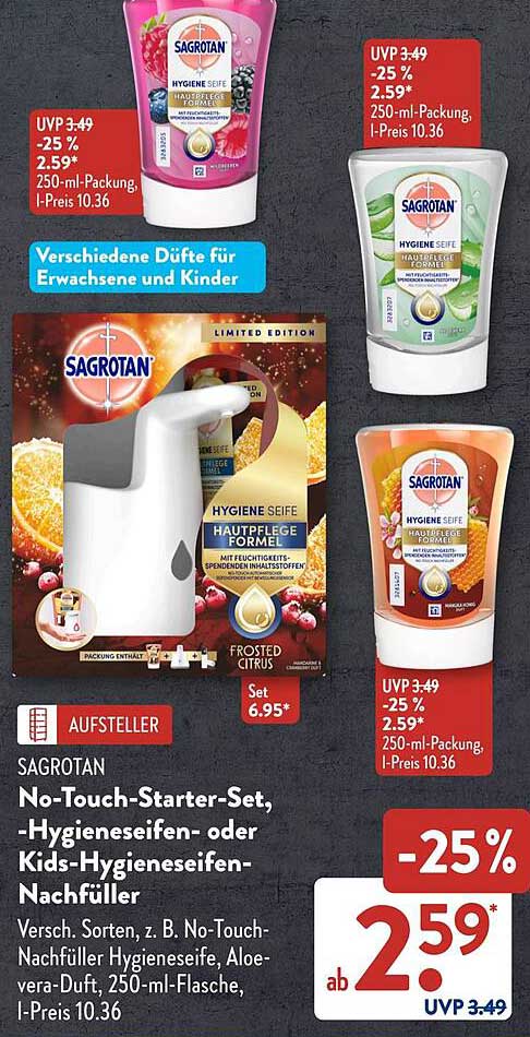 Sagrotan No-Touch-Starter-Set – Hygiene-Seifen oder Kids-Hygiene-Seifen-Nachfüller