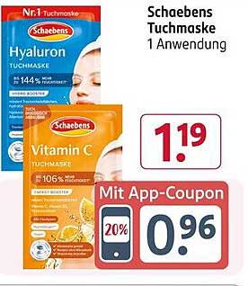 Schaebens Tuchmaske Hyaluron und Vitamin C - 1 Anwendung