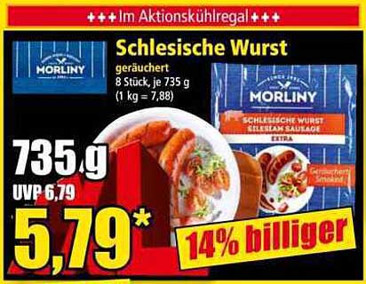 Schlesische Wurst geräuchert 735 g, 8 Stück