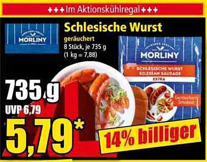 Schlesische Wurst - geräuchert von MORLINY, 735 g