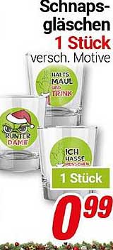 Schnapsgläschchen 1 Stück – verschiedene Motive