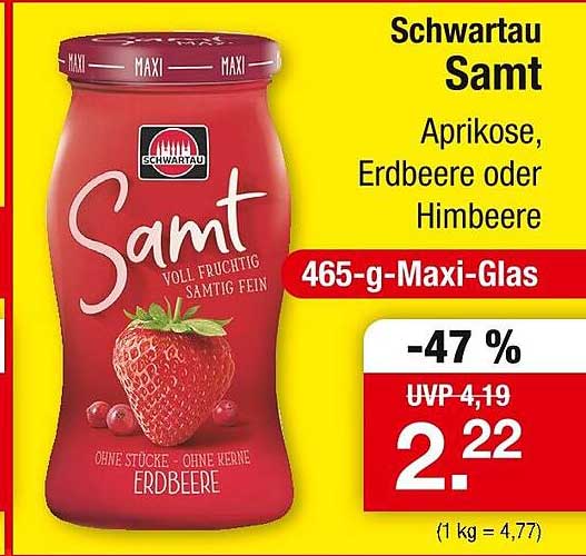 Schwartau Samt Erdbeere 465-g-Maxiglas