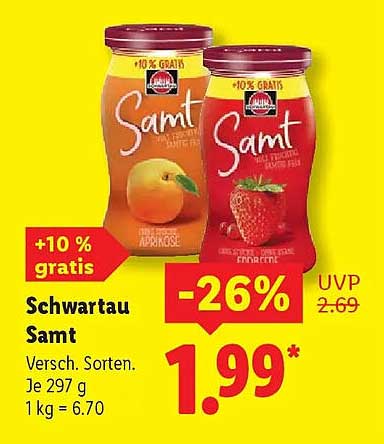 Schwartau Samt - Verschiedene Sorten