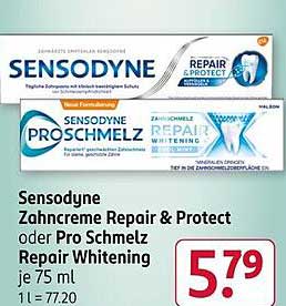 Sensodyne Zahncreme Repair & Protect oder Pro Schmelz Repair Whitening je 75 ml