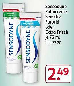 Sensodyne Zahnpasta Sensitiv Fluorid oder Extra Frisch 75 ml