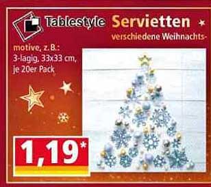 Servietten - verschiedene Weihnachtsmotive, 20er Pack