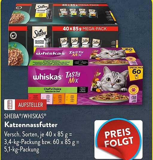 SHEBA® und WHISKAS® Katzennassfutter Mega-Pack