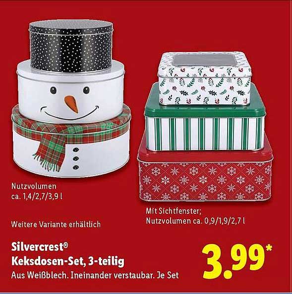 Silvercrest® Keksdosen-Set, 3-teilig