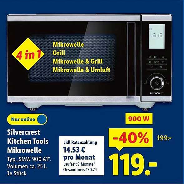 Silvercrest Kitchen Tools Mikrowelle - 4 in 1