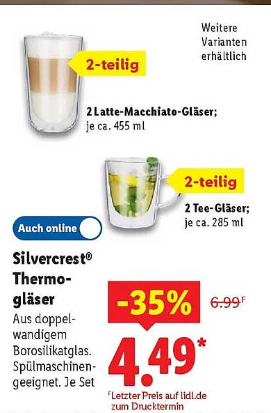 Silvercrest® Thermo-Gläser 2-teilig