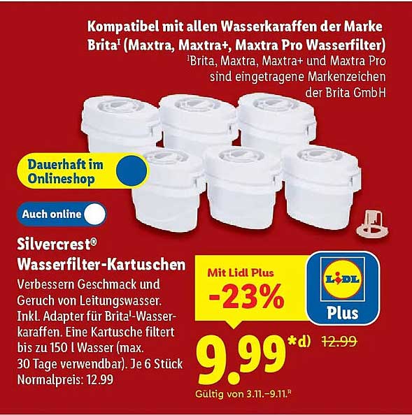 Silvercrest® Wasserfilter-Kartuschen