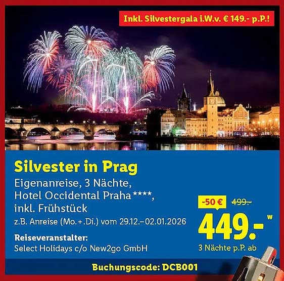 Silvester in Prag - 3 Nächte im Hotel Occidental Praha**** inkl. Frühstück