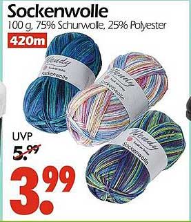 Sockenwolle 100 g, 75% Schurwolle, 25% Polyester