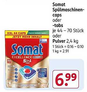 Somat Spülmaschinen-Caps oder -Tabs je 44 – 70 Stück oder Pulver 2,4 kg