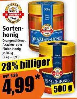 Sorten-Honig – Orangenblüten-, Akazien- oder Pinien-Honig 500 g