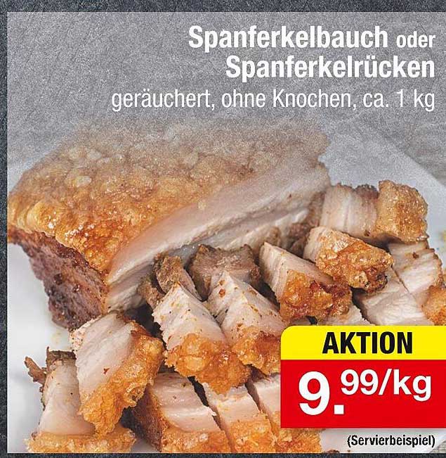 Spanferkelbauch oder Spanferkelrücken, geräuchert, ohne Knochen, ca. 1 kg