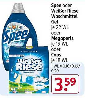 Spee oder Weißer Riese Waschmittel Gel, Megaperls oder Caps