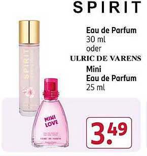 SPIRIT Eau de Parfum 30 ml oder Ulric de Varens Mini Eau de Parfum 25 ml