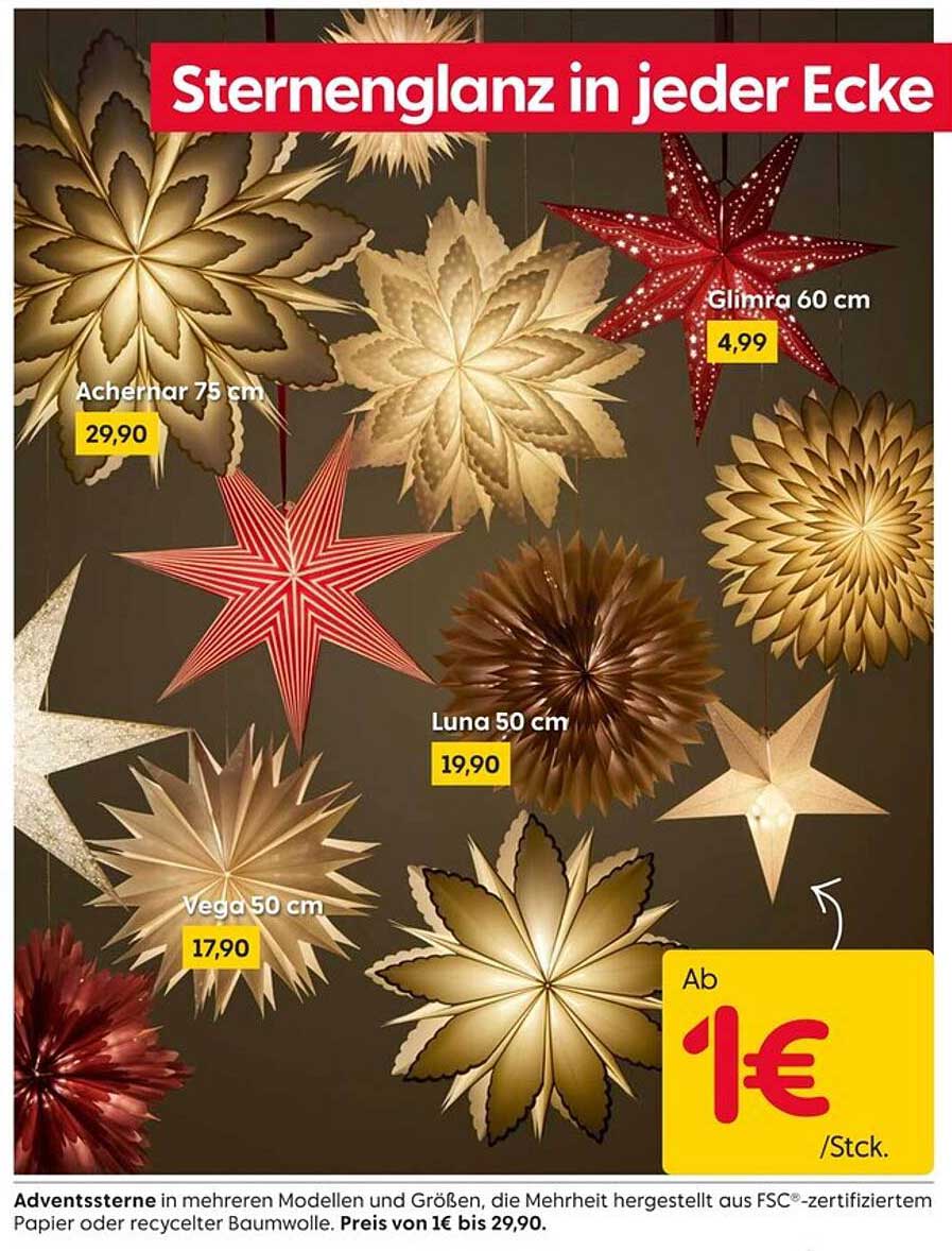 Sternenglanz in jeder Ecke - Adventssterne in verschiedenen Modellen und Größen