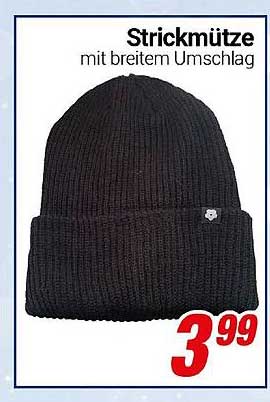 Strickmütze mit breitem Umschlag