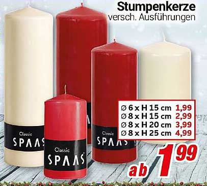 Stumpenkerze verschieden. Ausführungen