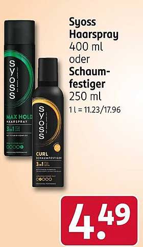 Syoss Haarspray 400 ml oder Schaumfestiger 250 ml