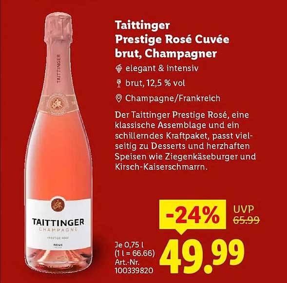 Taittinger Prestige Rosé Cuvée brut, Champagner