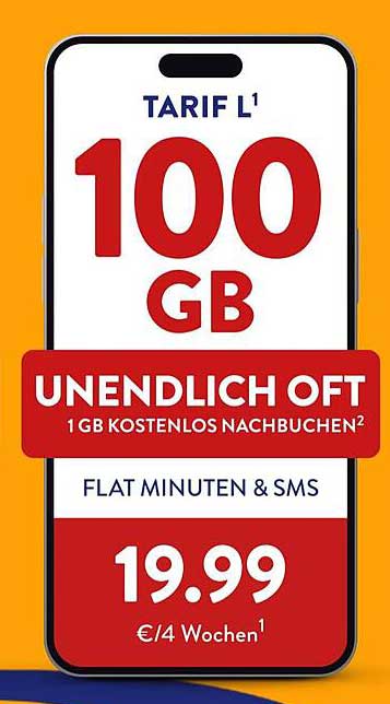 Tarif L1 – 100 GB für nur 19,99 €