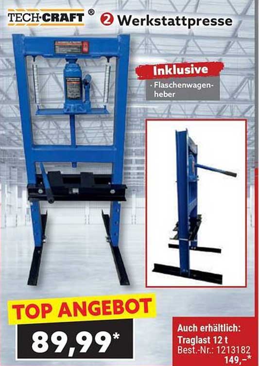 TECH-CRAFT® Werkstattpresse inklusive Flaschenwagenheber