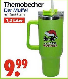 Themobecher Der Muffel mit Strohhalm 1,2 Liter
