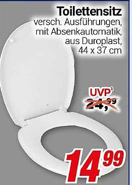 Toilettensitz mit Absenkautomatik aus Duroplast, 44 x 37 cm