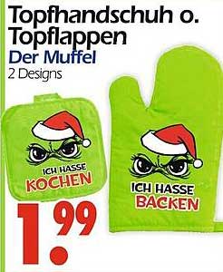 Topfhandschuh o. Topflappen Der Muffel - 2 Designs